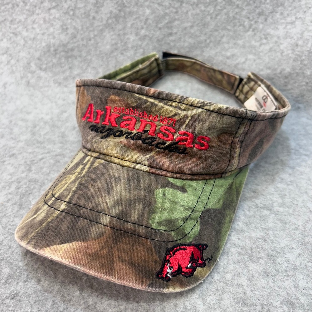 Arkansas Razorbacks Mens Camo Outdoor Cap Visor‎ Embroidered Adjustable OSFA